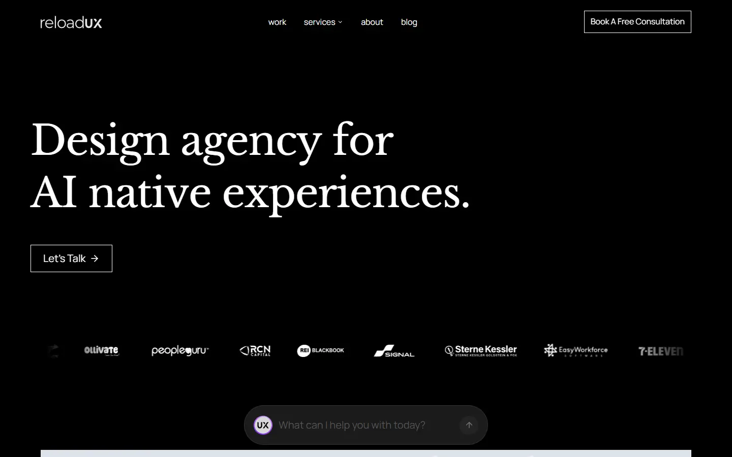 Reload UX homepage